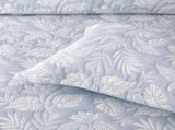 Bianca Laurieton Blue Jacquard Botanical Bedspread Set Super King V442-BCA-BEDSPREAD-LAURIETON-BLUE-SK