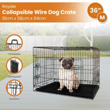 Little Buddies Royale 36in Foldable Pet Wire Dog Crate Enclosure - Medium D0677