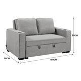 Sarantino Hoffman Linen Sofa Bed with Cushions and Cup Holders Light Grey SOFA-YGG-7004-LNN-LGY