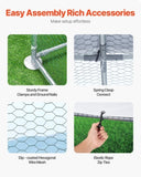 VEVOR Metal Chicken Coop, 9.8x6.5x6.5ft Large Walk-in Chicken Runs with Cover, Doom Roof Hen House V952-JSJS322MYDDMEUEN5001V0