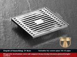 Square Shower with Removable Wedge Wire Pattern Grate, Matte Stainless Steel Shower Floor V1369-AZ3-W-03177
