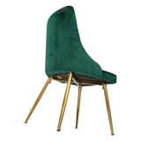 Viva Forever Set of 2 Green Velvet Dining Chairs-Art Deco Design with Gold Metal Legs V264-DNC-414V-GRN-02-1