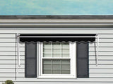 Retractable Fixed Pivot Arm Window Awning Patio Garden Blinds 2.4m x 2.1m Black V63-842711