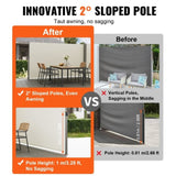 VEVOR Side Awning, 180X600cm Aluminum Outdoor Privacy Screen, 280g Polyester Water-proof V952-ZYPF180X600CMM001V0