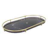 Bathroom Storage Tray Light Luxury Decorative Golden Texture Oval Bathroom Organiser Tray for Soap V1294-YM0710-3112230084612