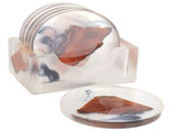 6Pcs Drinks Rack Set Heat Insulation Pine Wood Resin Cup Pad Tabletop Protection V1294-YM0901-3118210191811