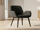 Charcoal Embrace Boucle teddy Sherpa Fabric Armchair Set V264-DNC-420V-CHL-02-1