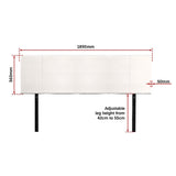 PU Leather King Bed Headboard Bedhead - White V63-768175