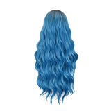 European And Gradient Blue Long Curly Hair High Temperature Silk Wig V1366-AZ2-W-12412