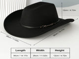 Western Cowboy Hat - Rose red Wide Brim Cowboy Hat with Leather-Look Band, Metal Rivet and Square V888-ELOSUNG57114-3
