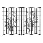 Artiss 8 Panel Room Divider Screen 348x179cm Bamboo Black White RD-5019-8P-BK