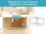 2 Pack Bathroom Organizer, 2 Tier Clear Under Sink Organizers Vanity Countertop Storage V1079-BATHO2