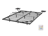 Levede Double Bed Frame Floating Frame with Storage Shelves RGB Lights Black BF1086-D-BK-AU