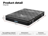Giselle Bedding King Mattress 35cm Euro Top with Graphene Cooling Comfort Medium Firm MATTRESS-E-ATLAS-35-K