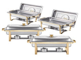 Chafing Dish Buffet Set, 8 Qt 4 Pack, Stainless Steel Chafer with 4 Full Size Pans, Rectangle V952-ZFXBXGBLSTGKXK5LUV0