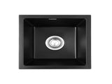 Cefito Kitchen Sink 38x38cm Granite Stone Sink Single Bowl Black SINK-STONE-A-3838-BK