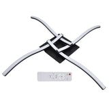 LED Ceiling Light Wavy Shape 3 Color Dimming Wrought Iron Ceiling Fixture with Remote Control Black V1294-YM0715-3119210249411