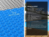 Aqua Buddy Pool Cover 600 Micron Solar Heat Blanket LDPE 10.5x4.2m w/ 5.55m Roller PC-105X42-XL-DX-BL-ROLLER
