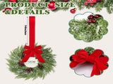 6 Pcs Small Christmas Norfolk Wreaths 15 Inch Christmas Kitchen Cabinet Mini Wreath with Bow Ribbon V1258-DP02-C-2283