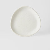 Onigiri Shaped Plate 25cm Shell White Glaze V637-C0449