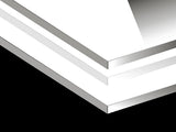 Toughened 90cm x 75cm White Glass Kitchen Splashback V63-828811