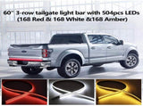 Tailgate Light Bar 60 Inch Triple Row Tail light bar for Pickup Trailer SUV RV VAN Full Function Red V1171-HR-CT0012-RS