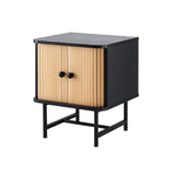 Artiss Bedside Table with Sliding Doors BORIS FUR-Y-SLD-01-BKWD