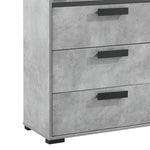 Tallboy with 5 Storage Drawers MDF Combination of Black & Cement Colour V43-DRS-COP