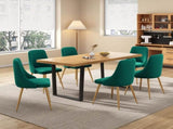 Gourmet Glamour The Natural&Velvet Dining Set V264-DNT-412C-NTR-DNC-414V-GRN-6