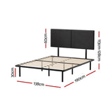 Artiss Bed Frame Double Size Metal Frame NOR MBED-C-NOR-D-BK-AB