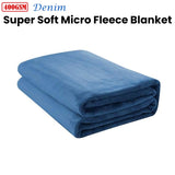 Jason 400GSM Super Soft Micro Fleece Blanket Denim Queen V442-WAM-BLANKET-400GSMMICROFLEECE-DENIM-QS