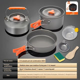 Gray Yellow camping cookware set, 3-4 person pot set, outdoor cooking kit, camp stove pots, camping V1347-132-YEL-47041