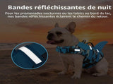 Blue Camouflage Dog Life Jacket with Handle, Reflective Flotation Vest, Size L V1237-MS-912-163