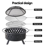 Grillz Fire Pit BBQ Grill 82cm FPIT-DIAMOND-32