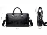 Black Men's Luxury Crocodile Embossed PU Leather Briefcase With FREE Crocodile V888-ELOSUNG42050