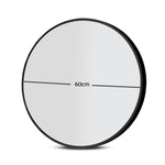 Embellir Wall Mirror Makeup 60cm Home Decor Framed Mirrors Bathroom Round Black MM-WALL-ROU-BK-60