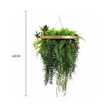 Premium Hanging Artificial Plant Arrangement with Gold Frame 40cm UV Resistant V637-DP8888882G
