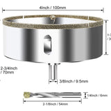 Diamond Hole Saw 100mm with Centering Drill Tile Cutter V1188-TAL-L92-01374