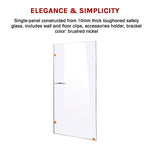 900 x 2000mm Frameless 10mm Safety Glass Shower Screen V63-829621