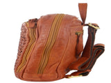 Pierre Cardin Woven Leather Ladies Backpack Bag Travel Satchel Zip - Cognac V563-PC-3305-COGNAC