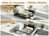 Cefito Dish Drying Rack for Kitchen Storage Organisation Kitchen Sink Organiser Dish Drainer DR-E-04-BK