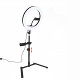 12 Inch LED Video Ring Light with Tabletop Light Stand and Phone Holder Black V63-838531