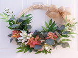 Succulent Garden Artificial Hanging Wreath Artificial Succulent Wreath Hanging Wall Window Party V1294-YM0901-190604QY12
