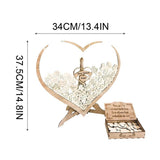 Wedding Guest Book Drop Box Guest Book, Wooden Frame Heart Shape Drop Guest Book Rustic With 80 V1366-AZ2-W-23633