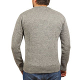100% Shetland Ragg Wool V Neck Knit Jumper Pullover Mens Sweater Knitted - Grey - XXL V563-SW-VN-GRY21-XXL