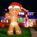 Jingle Jollys Christmas Inflatable Gingerbread Man 2.4M Illuminated Decorations XMAS-INF-GINGER-8FT