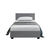 Artiss Bed Frame King Single Size Gas Lift Grey NINO BFRAME-E-NINO-KS-GY-AB