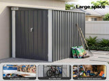 Giantz Garden Shed 118x238cm Lean To Bike Shelter Backyard Outdoor Storage SHED-WALL-4X8-BK-AB