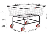 Wire Laundry Cart Wire Laundry Basket 2.8 Bushel Heavy Duty w/ 4'' Wheels V952-XYCDG96B-X0000001V0