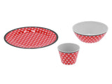 Fruit Plate Bowl Cup Kit Red Dot Pattern Tableware Set Household Kitchen Accessory V1294-YM0901-3118210178611